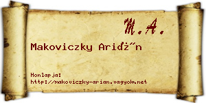 Makoviczky Arián névjegykártya